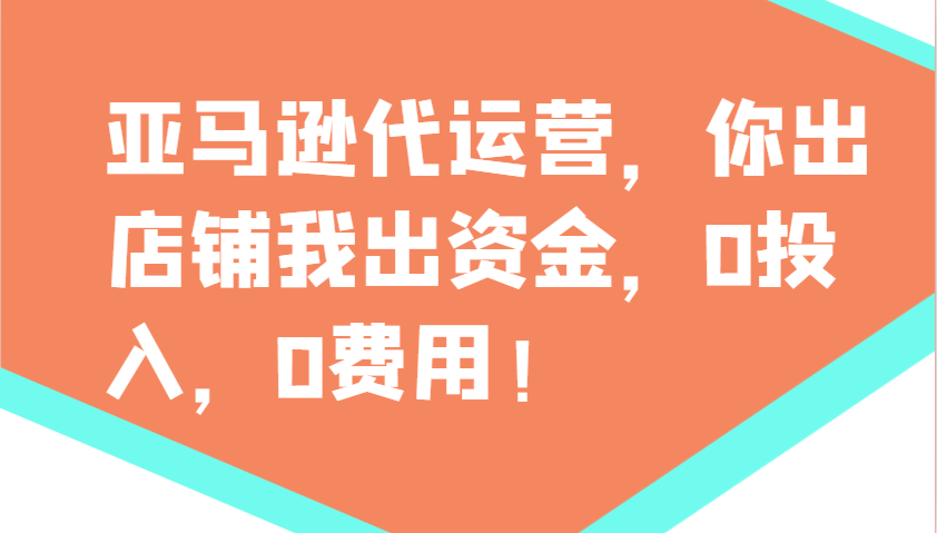亚马逊代运营，你出店铺我出资金，0投入，0费用，无责任每天300分红，赢亏我承担-Ai创业网