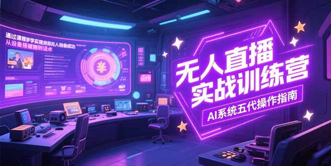 无人直播实操训练营，从设备搭建到话术，AI系统五代操作指南(7月更新-Ai创业网