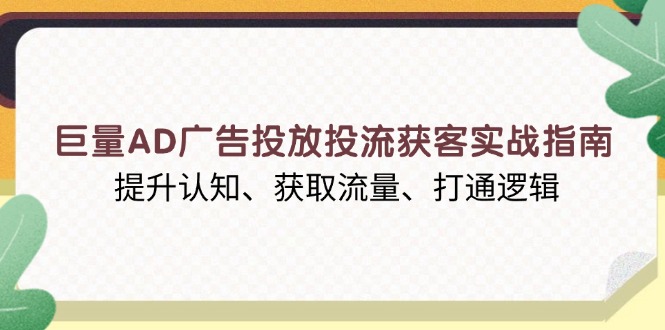 巨量AD广告投放投流获客实战指南，提升认知、获取流量、打通逻辑-Ai创业网