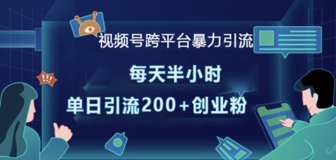 视频号跨平台暴力引流，每天半小时，单日引流200+精准创业粉-Ai创业网
