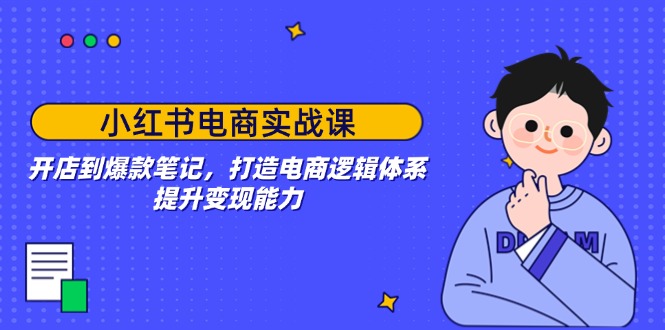 小红书电商实战课：开店到爆款笔记，打造电商逻辑体系，提升变现能力-Ai创业网