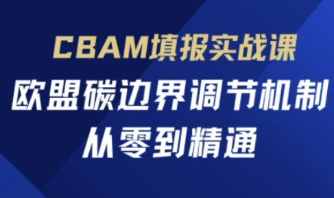 CBAM填报实战课，欧盟碳边界调节机制，从零到精通-Ai创业网