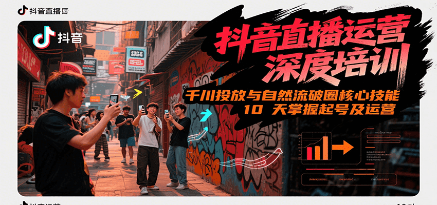 抖音直播运营深度培训，千川投放与自然流核心技能，10天掌握起号及运营(6-7月新课)-Ai创业网