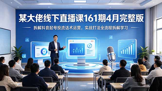 某大佬线下直播课161期4月完整版，拆解抖音起号投流话术运营，实战打法全流程拆解学习-Ai创业网