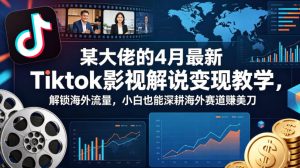 某大佬的4月最新Tiktok影视解说变现教学，解锁海外流量，小白也能深耕海外赛道賺美刀-Ai创业网