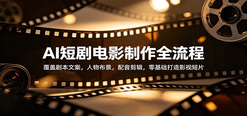 AI短剧电影制作全流程：覆盖剧本文案，人物布景，配音剪辑，零基础打造影视短片-Ai创业网