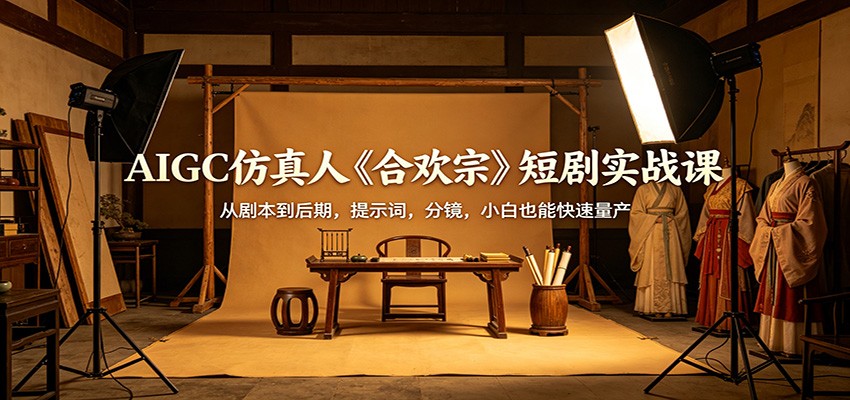 AIGC仿真人《合欢宗》短剧实战课：从剧本到后期，提示词，分镜，小白也能快速量产-Ai创业网