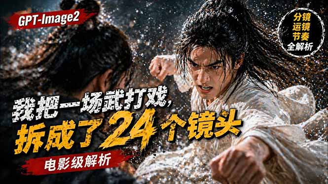 用GPT-Image2，把一段武打对决拆成24个连续镜头，从人物建立、动作衔接、运镜节奏，到情绪爆发-Ai创业网