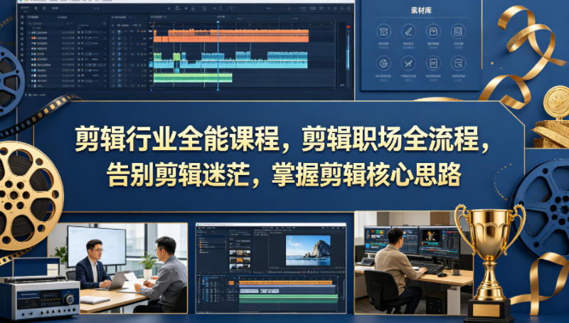 剪辑行业全能课程，剪辑职场全流程，告别剪辑迷茫，掌握剪辑核心思路-Ai创业网