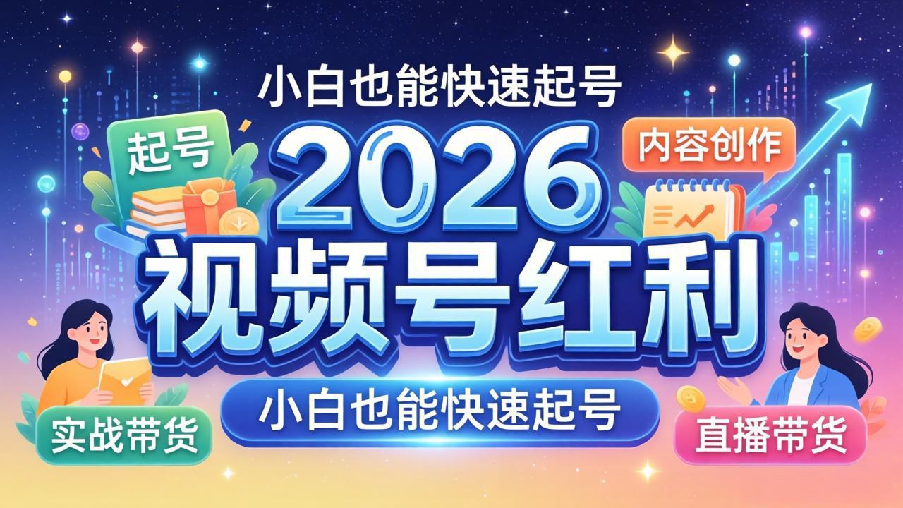 2026视频号红利实战营，大佬亲授起号、内容、直播、IP、投流、私域、矩阵全套落地打法-Ai创业网