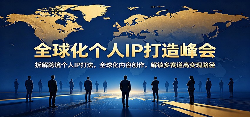 全球化个人IP打造峰会：拆解跨境个人IP打法，全球化内容创作，解锁多赛道高变现路径-Ai创业网