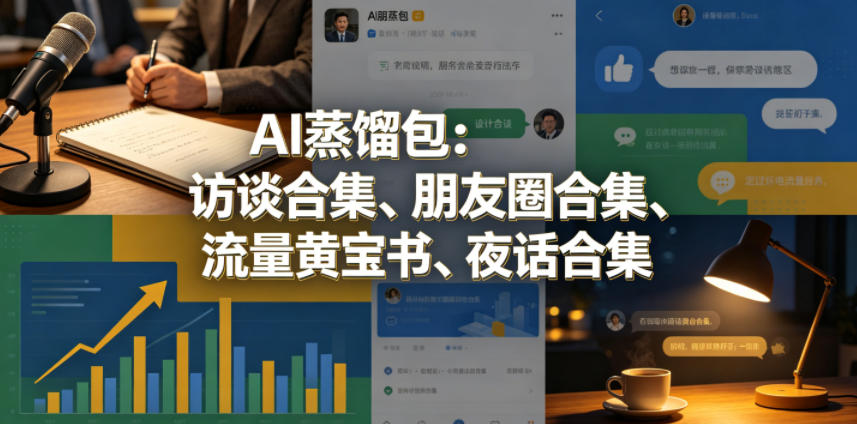AI蒸馏包：访谈合集、朋友圈合集、流量黄宝书、夜话合集【文档】-Ai创业网