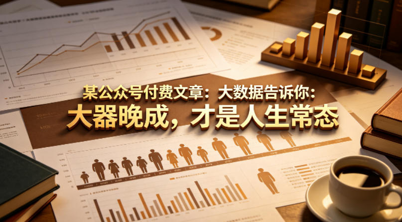 某公众号付费文章：大数据告诉你：大器晚成，才是人生常态-Ai创业网