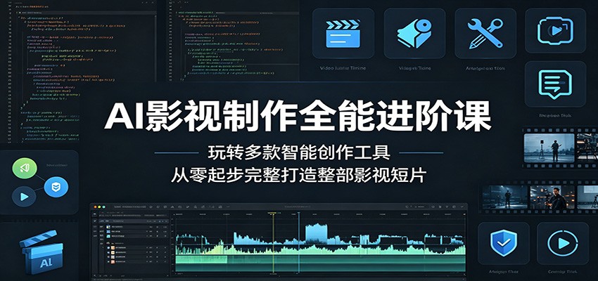 AI影视制作全能进阶课：玩转多款智能创作工具，从零起步完整打造整部影视短片-Ai创业网