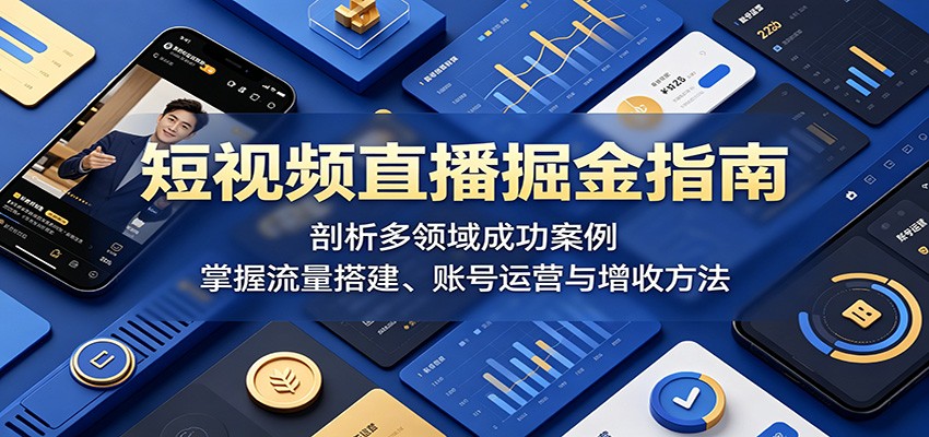 短视频直播掘金指南：剖析多领域成功案例，掌握流量搭建、账号运营与增收方法-Ai创业网