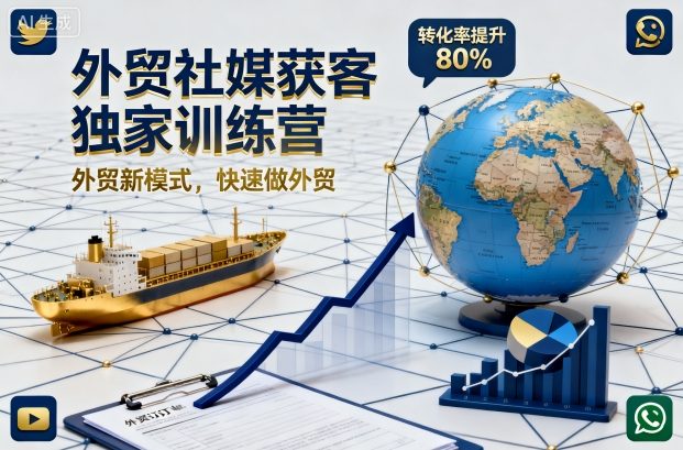 外贸社媒获客独家训练营，外贸新模式，快速做外贸(更新26年4月)-Ai创业网