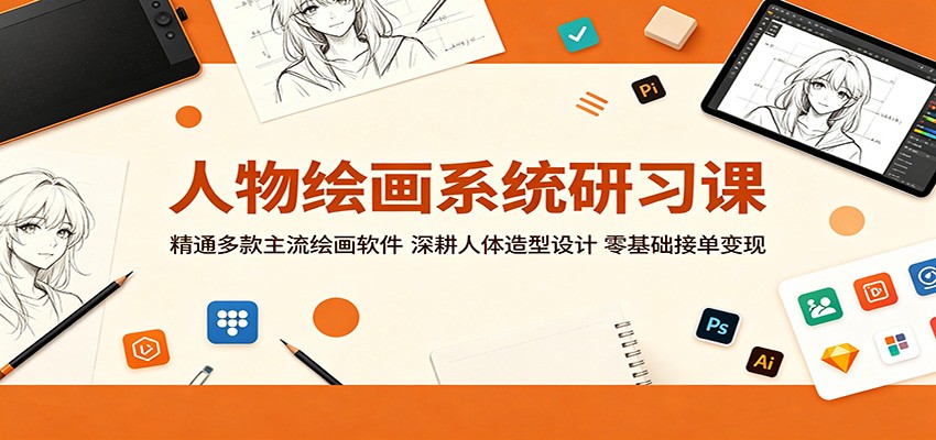 人物绘画系统研习课：精通多款主流绘画软件，深耕人体造型设计，零基础接单变现-Ai创业网