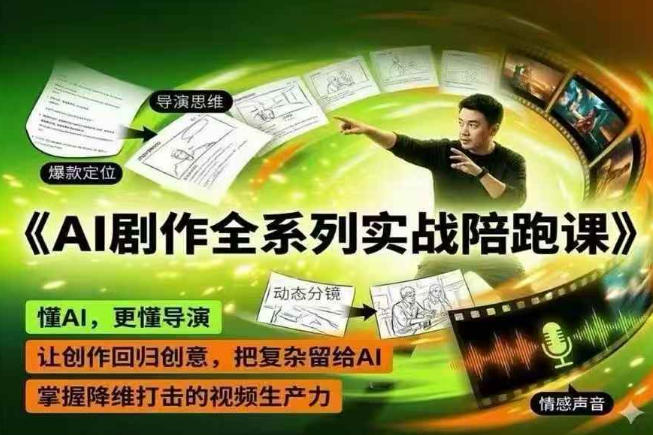 AI剧作全系列实战陪跑课，懂AI，更懂导演，让创作回归创意，把复杂留给AI，掌握降维打击的视频生产力-Ai创业网