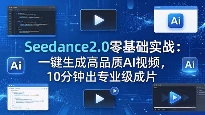 Seedance2.0零基础实战：一键生成高品质AI视频，10分钟出专业级成片-Ai创业网
