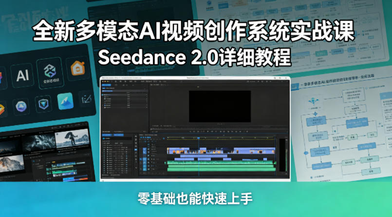 全新多模态AI视频创作系统实战课，Seedance 2.0详细教程，零基础也能快速上手-Ai创业网
