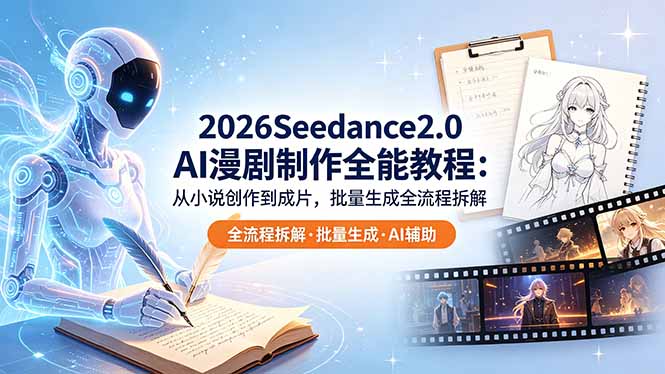 2026Seedance2.0 AI制作全能教程：从小说创作到成片，批量生成全流程拆解-Ai创业网