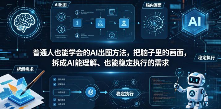 普通⼈也能学会的AI出图⽅法，把脑子里的画面，拆成AI能理解、也能稳定执行的需求【文档】-Ai创业网