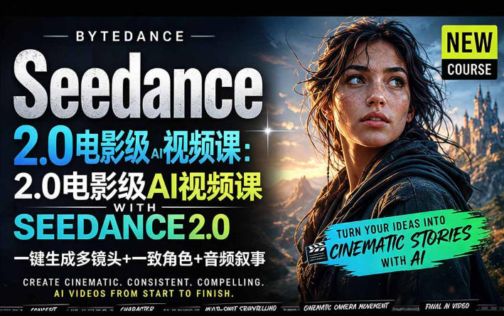 字节跳动的Seedance 2.0 AI电影视频生成制作教程，一键生成多镜头+一致角色+音频叙事-中英字幕-Ai创业网