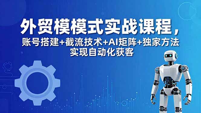 外贸新模式实战课程-更新5月，账号搭建+截流技术+AI矩阵+独家方法实现自动化获客-Ai创业网