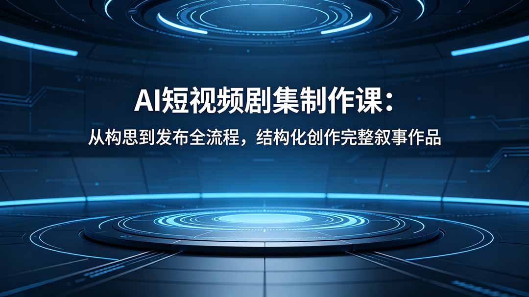 AI短视频剧集制作课：从构思到发布全流程，结构化创作完整叙事作品-Ai创业网