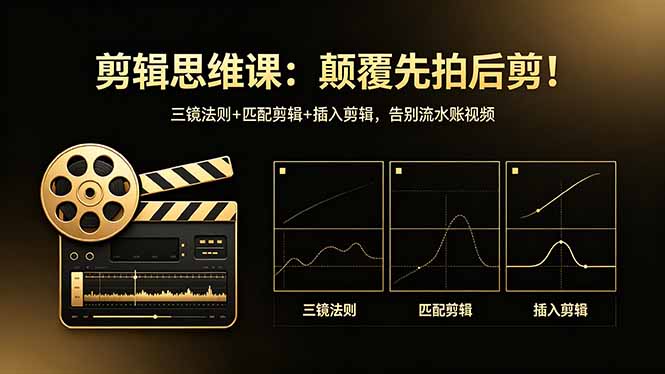 剪辑思维课：颠覆先拍后剪！三镜法则+匹配剪辑+插入剪辑，告别流水账视频-Ai创业网