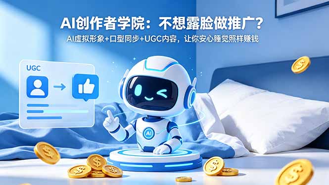AI创作者学院：不想露脸做推广？AI虚拟形象+口型同步+UGC内容，让你安心睡觉照样赚钱-Ai创业网