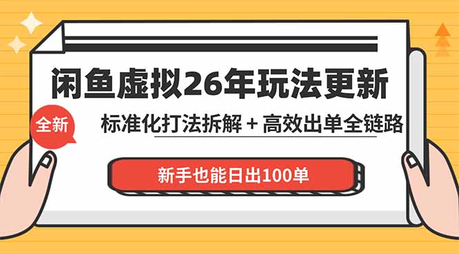 闲鱼虚拟从0到1系统化运营课程：标准化打法拆解 + 高效出单全链路教学，新手也能日出100单-Ai创业网