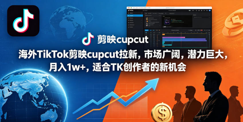 海外TikTok剪映cupcut拉新，市场广阔，潜力巨大，月入1w+，适合TK创作者的新机会-Ai创业网