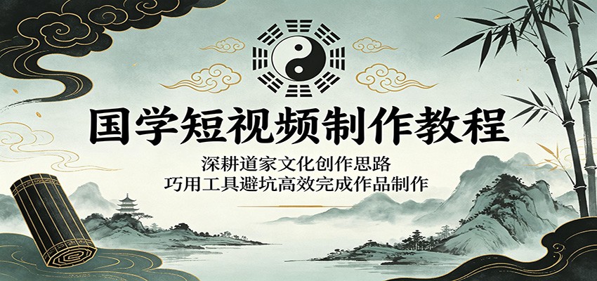 国学短视频制作教程：深耕道家文化创作思路，巧用工具避坑高效完成作品制作-Ai创业网