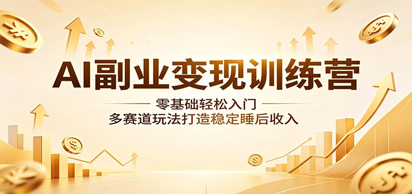 AI副业变现训练营：零基础轻松入门，多赛道玩法打造稳定睡后收入-Ai创业网