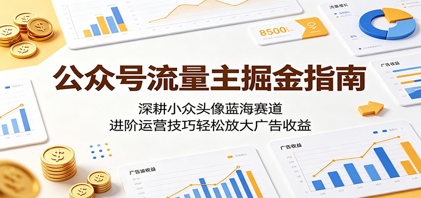 公众号流量主掘金指南：深耕小众头像蓝海赛道，进阶运营技巧轻松放大广告收益-Ai创业网
