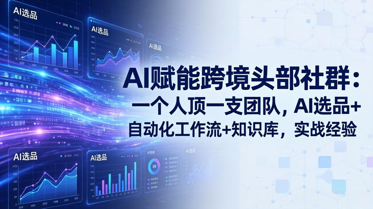 AI赋能跨境头部社群-更新5月：一个人顶一支团队，AI选品+自动化工作流+知识库，实战经验-Ai创业网