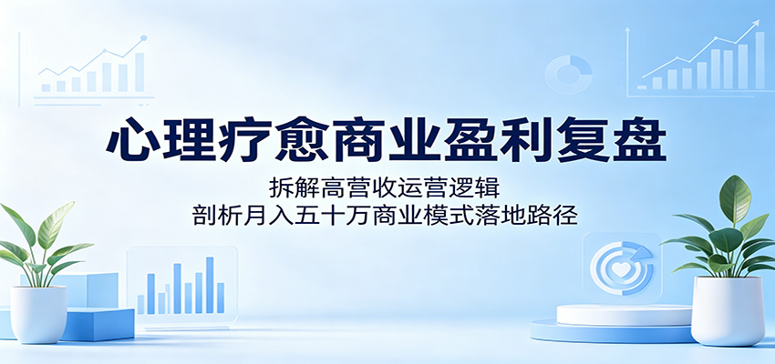 心理疗愈商业盈利复盘：拆解高营收运营逻辑，剖析月入五十万商业模式落地路径-Ai创业网