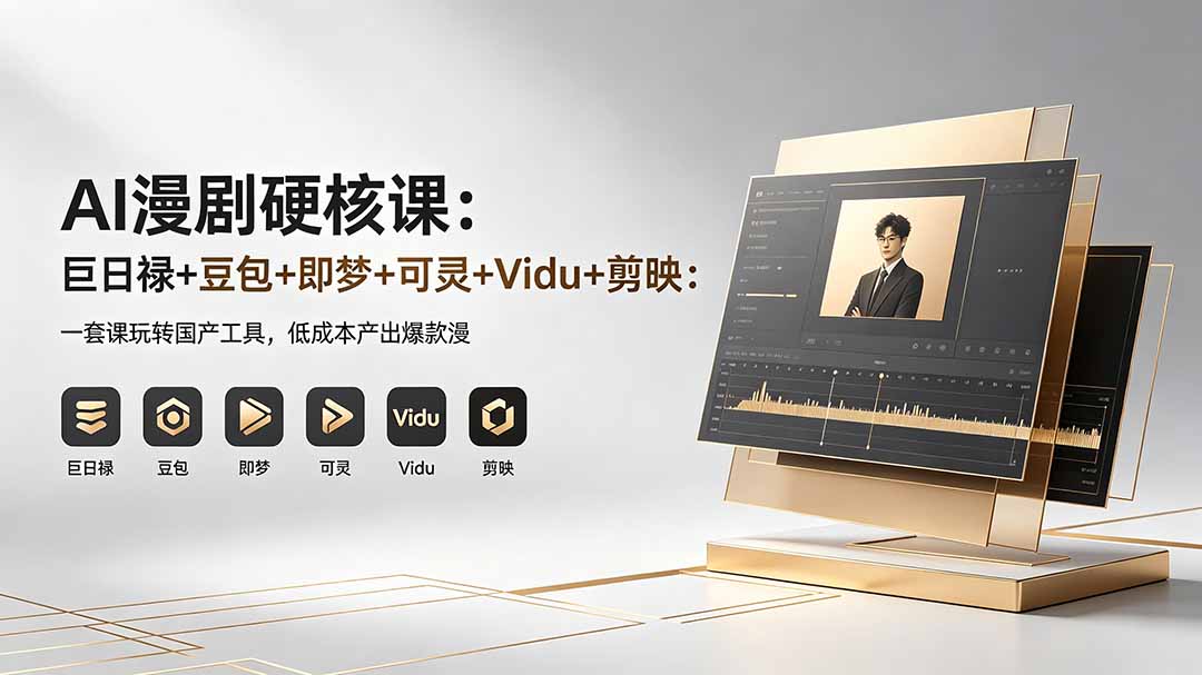 AI漫剧硬核课：巨日禄+豆包+即梦+可灵+Vidu+剪映：一套课玩转国产工具，低成本产出爆款漫剧-Ai创业网
