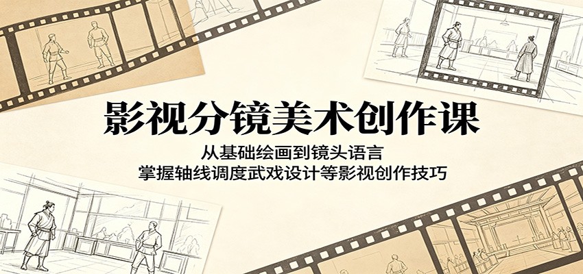 影视分镜美术创作课：从基础绘画到镜头语言，掌握轴线调度武戏设计等影视创作技巧-Ai创业网