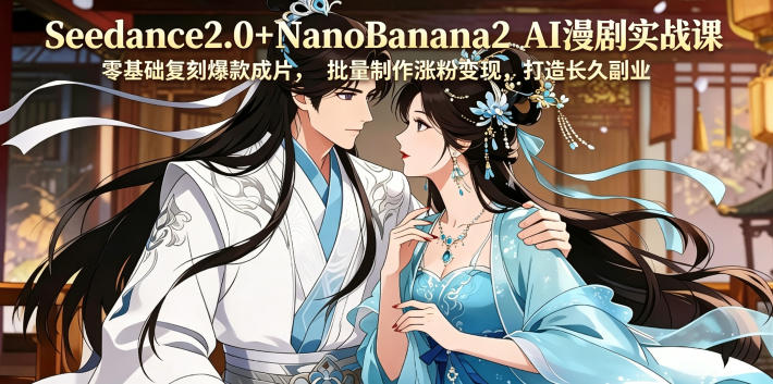 Seedance2.0+NanoBanana2 AI漫剧实战课，零基础复刻爆款成片涨粉变现，打造长久副业收益-Ai创业网