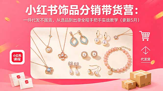 小红书饰品分销带货营：一件代发不囤货，从选品到出单全程手把手实战教学(更新5月-Ai创业网