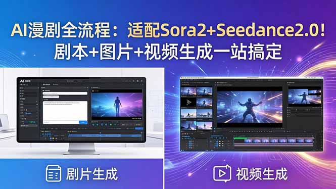 AI漫剧全流程：适配Sora2+Seedance2.0！剧本+图片+视频生成一站搞定-Ai创业网