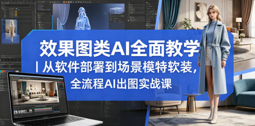效果图类AI全面教学｜从软件部署到场景模特软装，全流程AI出图实战课-Ai创业网