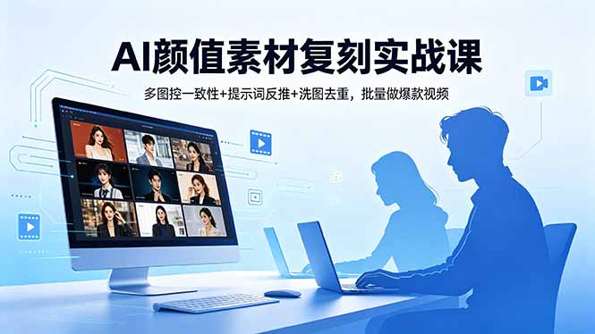 AI颜值素材复刻实战课，多图控一致性+提示词反推+洗图去重，批量做爆款视频-Ai创业网