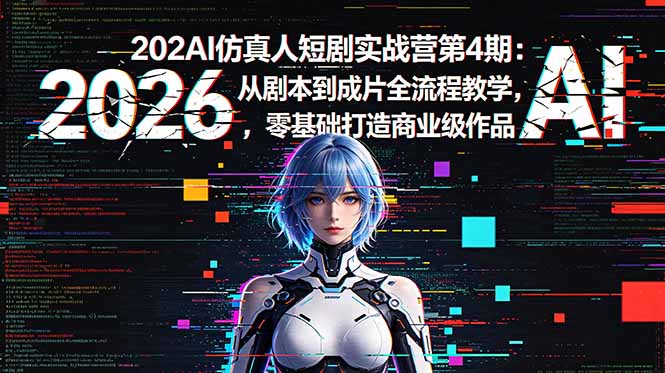 2026AI仿真人短剧实战营第4期：从剧本到成片全流程教学，零基础打造商业级作品-Ai创业网