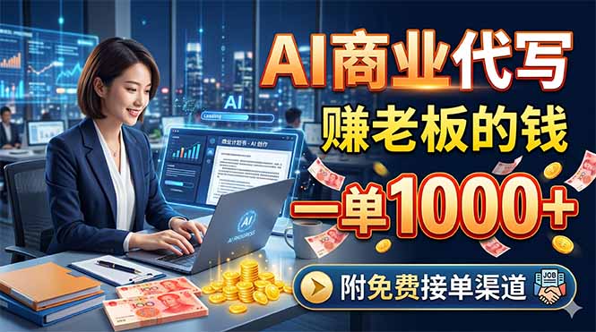 AI商业代写，赚老板的钱，一单1000+，附免费接单渠道-Ai创业网