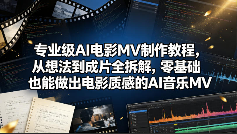 专业级AI电影MV制作教程，从想法到成片全拆解，零基础也能做出电影质感的AI音乐MV-Ai创业网