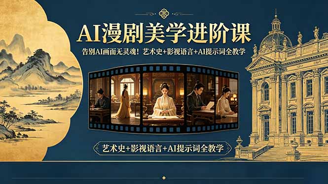 告别AI画面无灵魂！AI漫剧美学进阶课，艺术史+影视语言+AI提示词全教学-Ai创业网