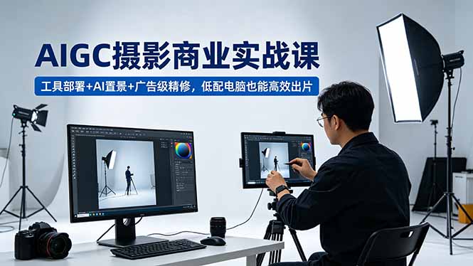 AIGC 摄影商业实战课，工具部署+AI置景+广告级精修，低配电脑也能高效出片-Ai创业网